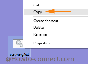 Copy the serverreg.bat file from the location your stored