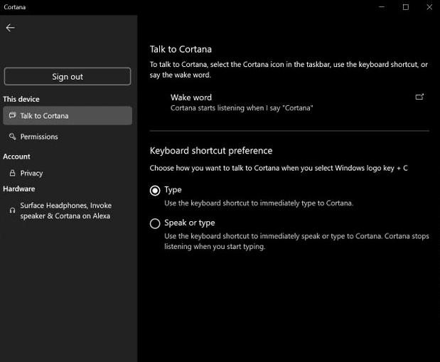 Cortana v2.2005.21943.0 Regains Wake word in Fast Ring Windows 10