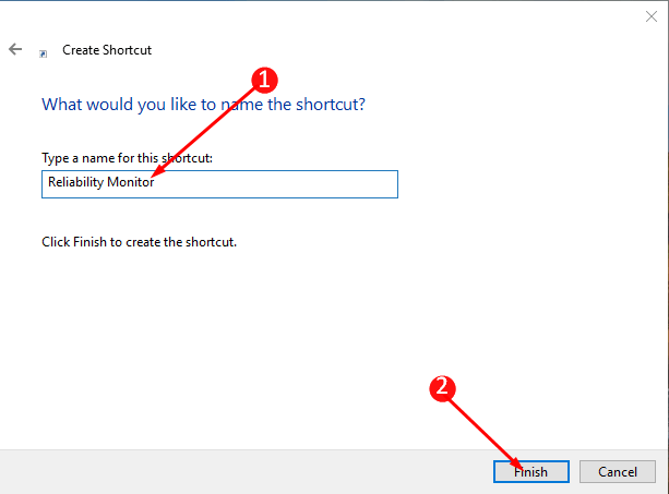 Create Desktop Shortcut to Reliability Monitor on Windows 10 image 2