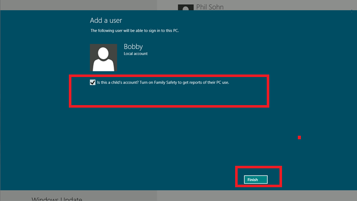 create account for children in windows 8