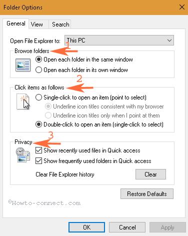 Customize Folder options in Windows 10 File Explorer image 2