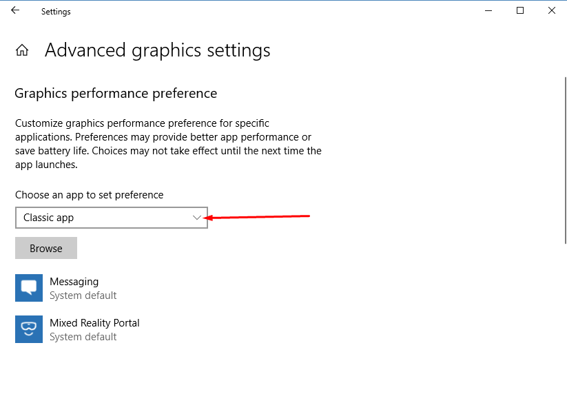 Customize Graphics Performance Preference for Apps in Windows 10 image 4