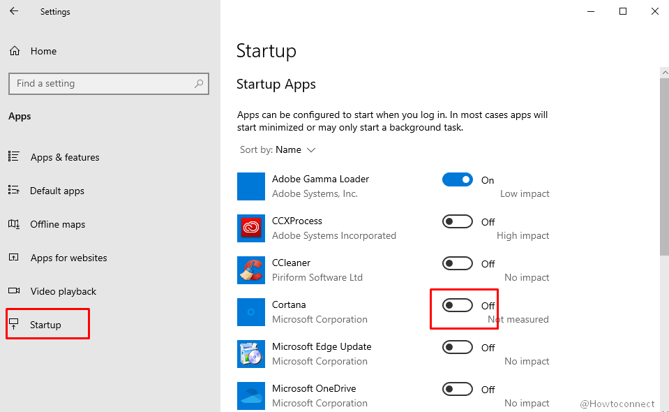 Disable Cortana Running as Startup Task