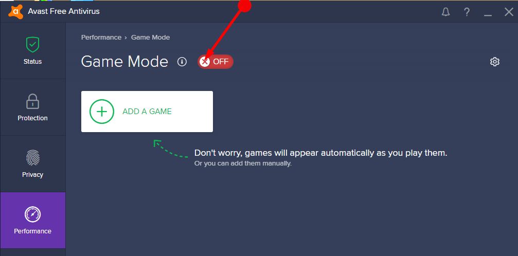 Disable Game Mode in Avast picture 2