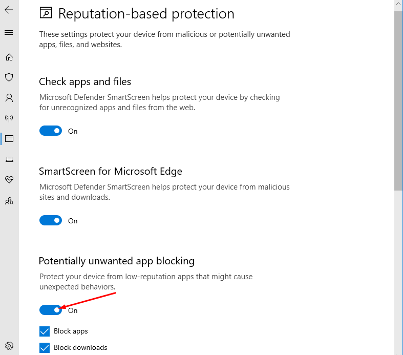 Disable SmartScreen on Windows 10