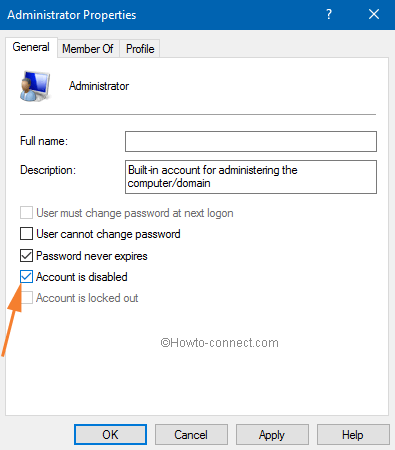 Disable built in admin account