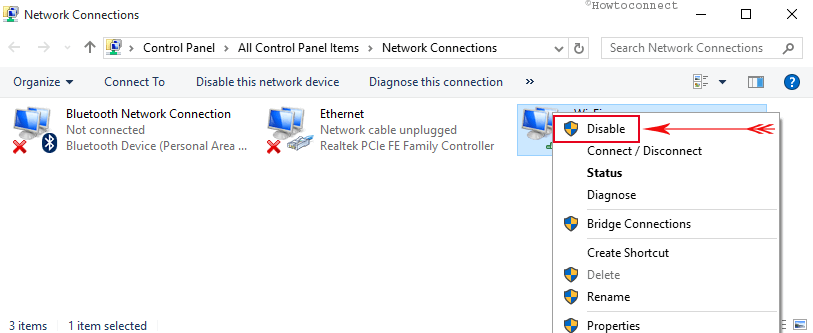 Disable the wi-fi connection