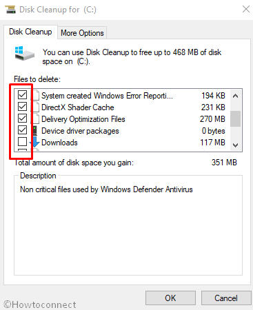 Disk cleanup for c windows