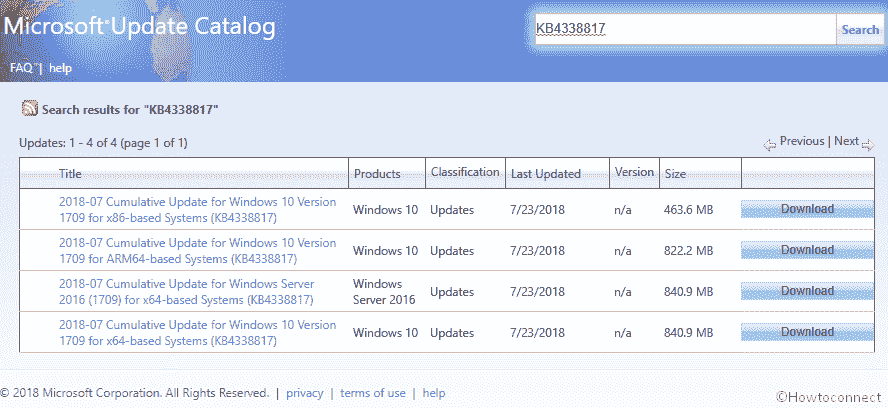 Download KB4338817 Windows 10 1709 Build 16299.579 Cumulative Update