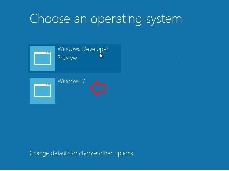 dual booting screen of windows 8 startup