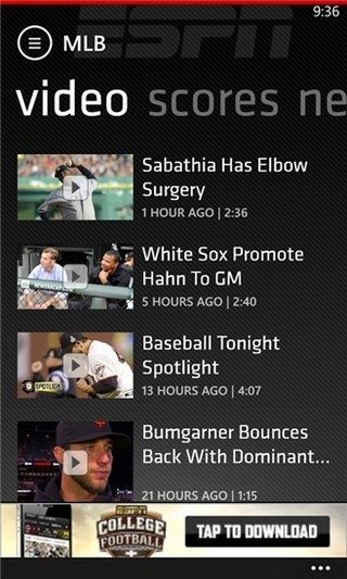 espn scorecenter app for wp8