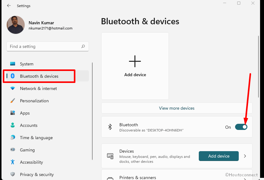 Enable Bluetooth from settings app