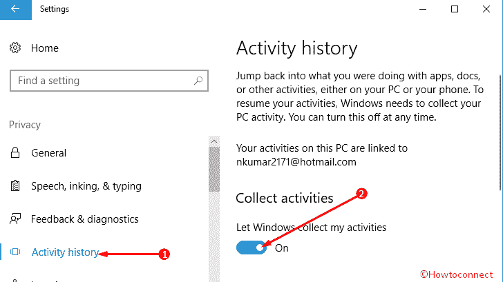 Enable Collect Activities In Windows 10 pics 2