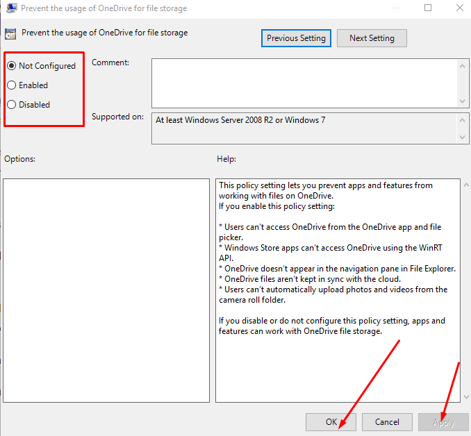 Enable Disable OneDrive Usage in Windows 10 picture 2
