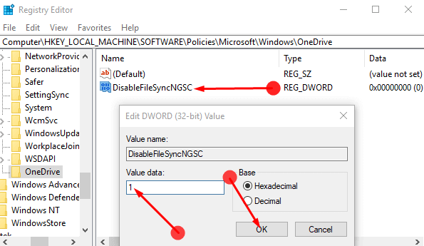 Enable Disable OneDrive Usage in Windows 10 picture 3