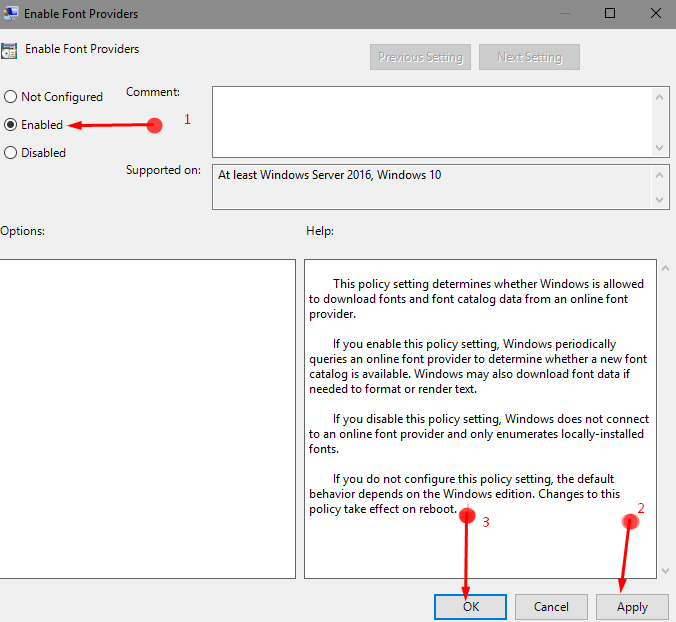 Enable Font Providers In Windows 10 image 2