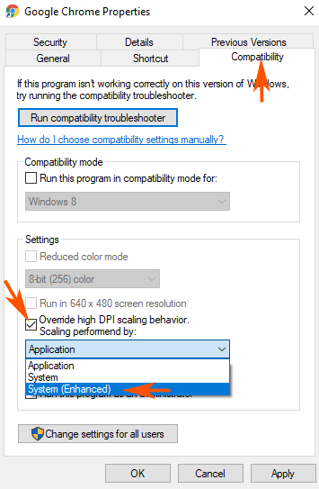 Enable High-DPI Support For Application on Windows 10 image 2
