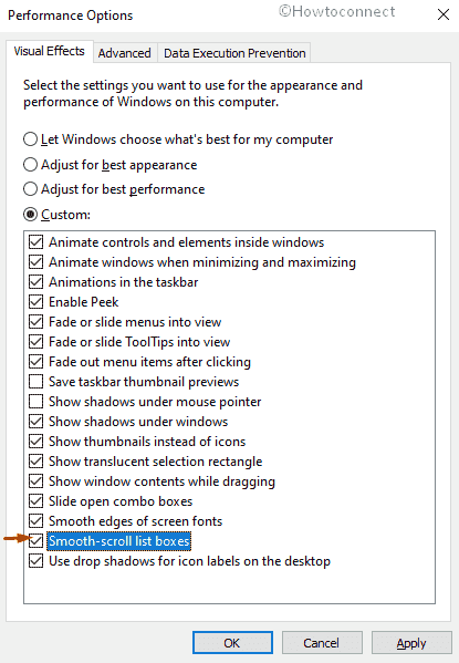 Enable Smooth Scrolling in Microsoft edge-check the box for Smooth-scroll list boxes