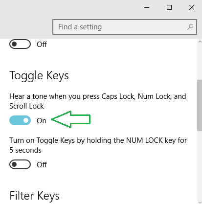 Enable Toggle key slider