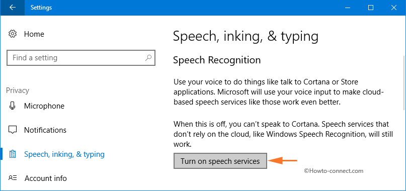 Enable and Disable Cortana Speech Services on Windows 10 Pic 4
