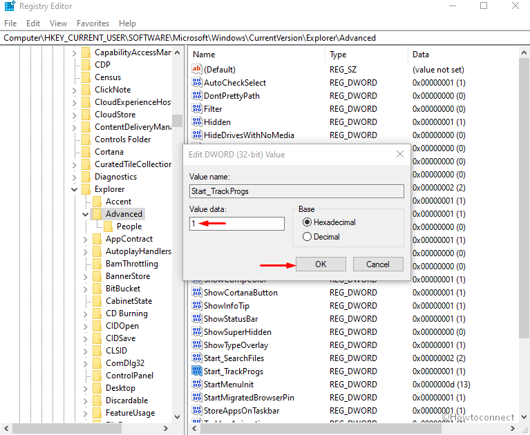 Enable or Disable Run command history Using Registry Editor (Regedit)