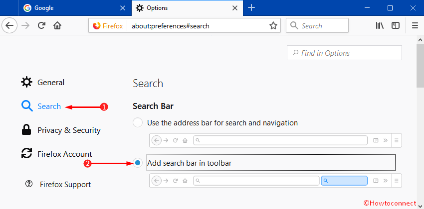 Enable or Disable Stand-alone Search Bar to Toolbar in Firefox Picture 2