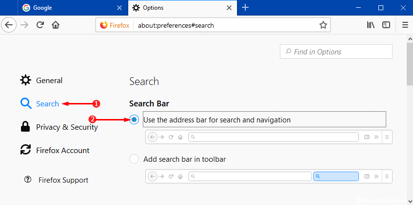 Enable or Disable Stand-alone Search Bar to Toolbar in Firefox Picture 3