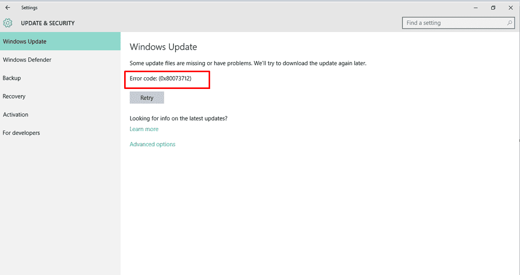 Fix Error 0x80073712 in Windows 11 or 10 Some update files are missing