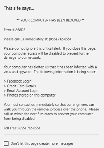 Error # 268D3 Please Call us Immediately in Windows 10 image 1