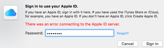 Error Connecting to Apple ID Server in Windows 10 Image 1