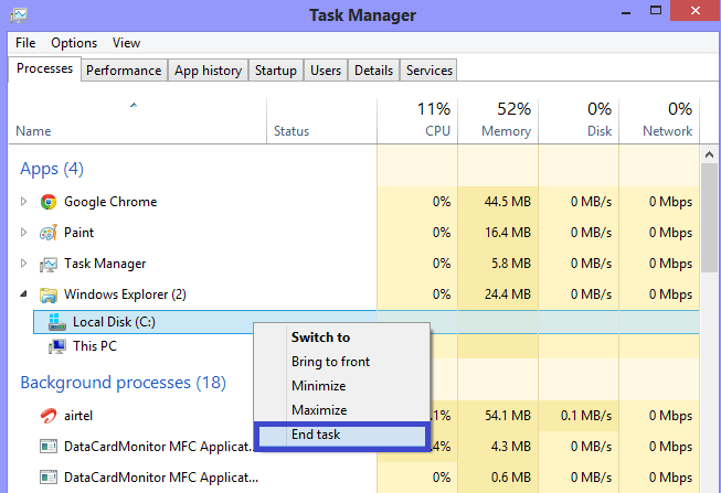Multiple Tips to End Tasks in Windows 8.1