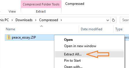 Extract Compressed Files in Windows 10