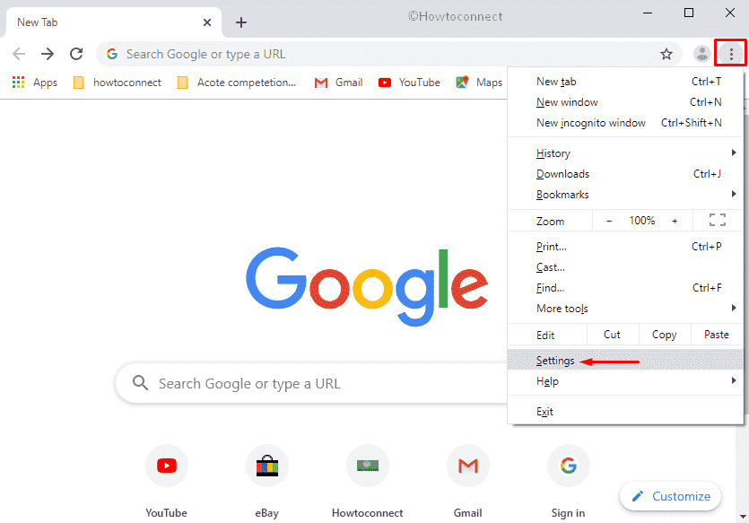 Fix Aw, Snap! Error Google Chrome-select Settings