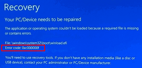 Fix BCD Error Code 0xc000000f in Windows 10 image 1