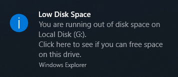 Fix Low Disk Space Error after Running Disk Cleanup in Windows 10 image 1