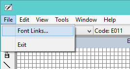 Font Links in File menu