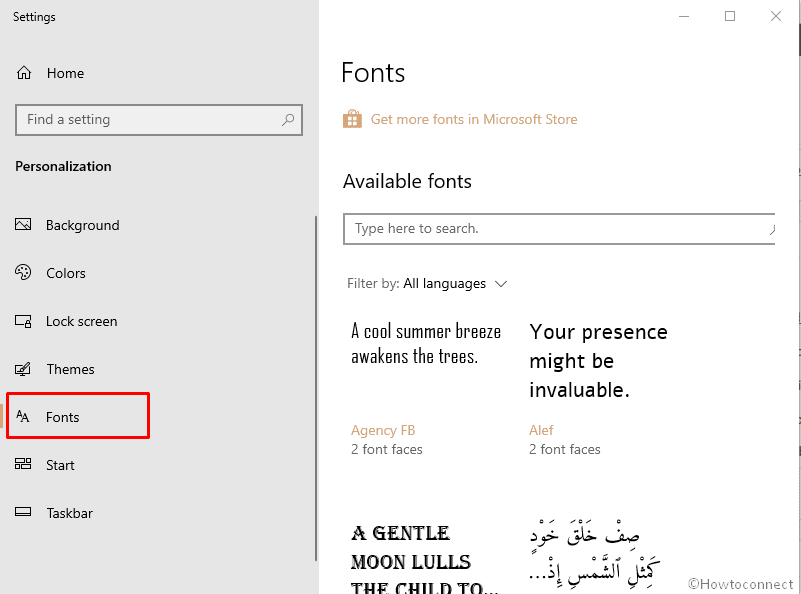 Fonts Windows 10 October 2018 Update