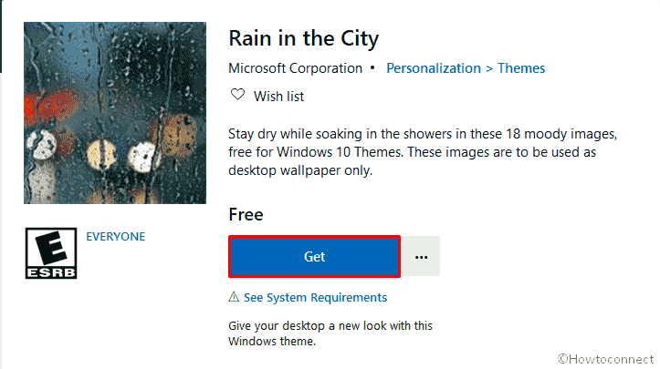 Get Rain in the City Windows 10 Theme