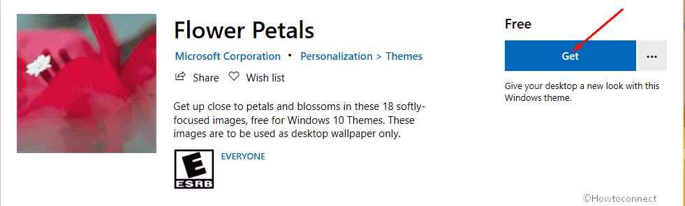 Get button Flower Petals theme Microsoft Store