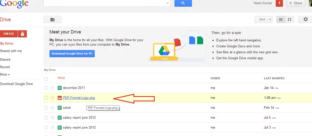 Google Drive stored image find up