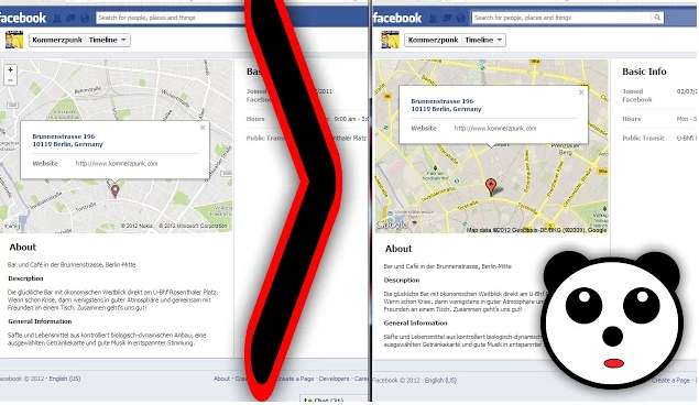 google maps on facebook page