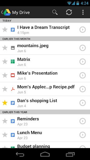 Google drive app for Android phones