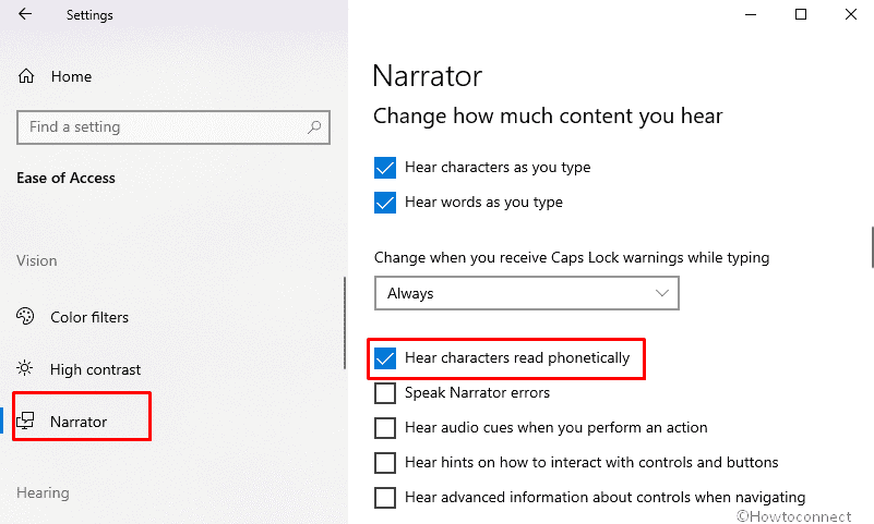 Hear characters read phonetically - Windows 10 1903