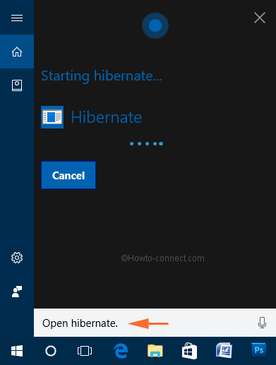 Hibernate Using Cortana Voice Command in Windows 10 picture 6