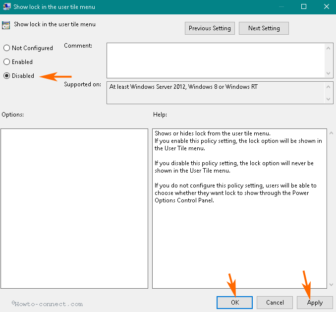 Hide Lock in User Tile Menu on Start windows 10 pic 4