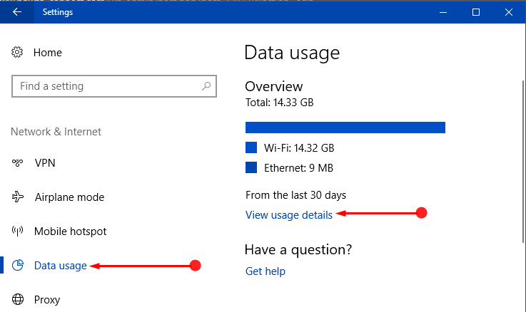 How To Reset Data Usage Stats of Wi-Fi and Ethernet in Windows 10 Image 2