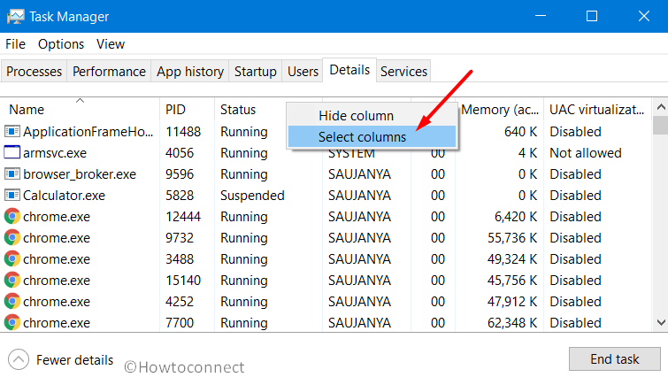 How to Add Architecture to Task Manager Columns in Windows 11 or 10 Image 1