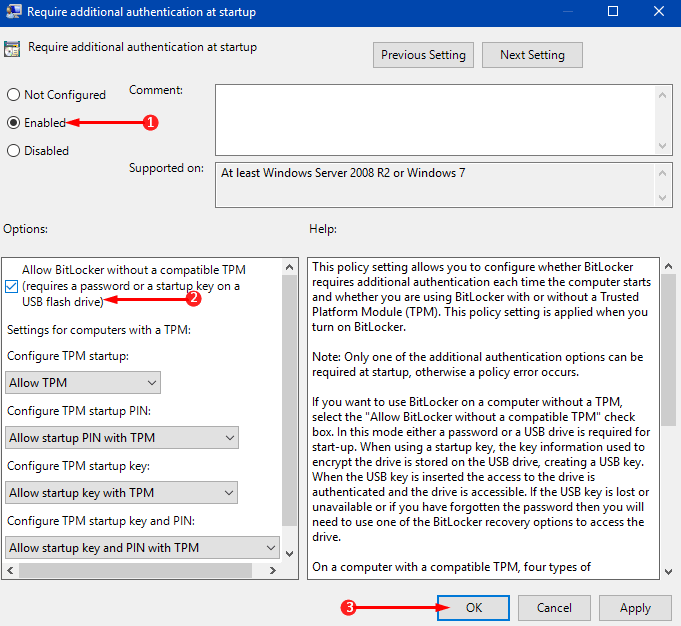 How to Allow BitLocker Without a Compatible TPM in Windows 10 Pic 2