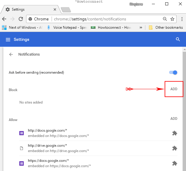 How to Allow and Block Specific Sites for Notifications in Chrome image 5