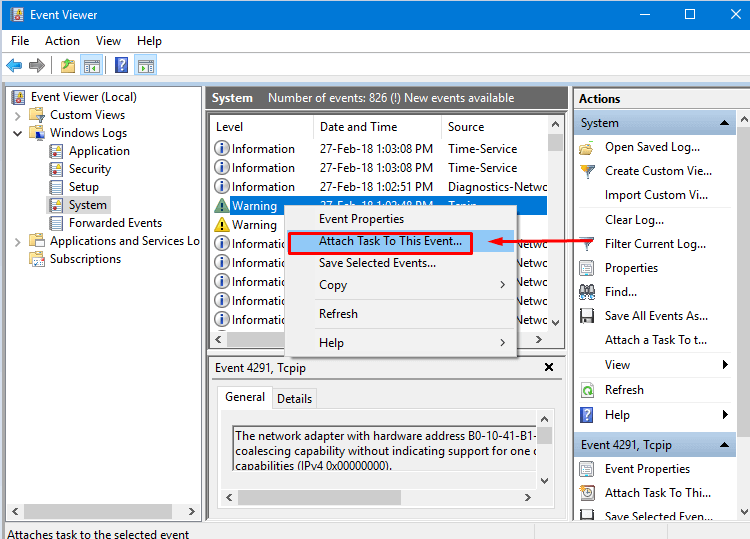 How to Attach a Task to This Event in Event Viewer in Windows 11 or 10 image 2